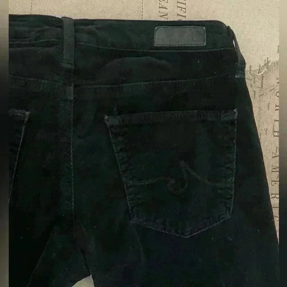 AG Goldschmied Stevie Ankle Jodhpur Slim Straight Ankle Mid Rise Black Cord 26 - Picture 9 of 10